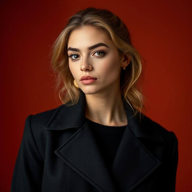 A confident model ready for a booking