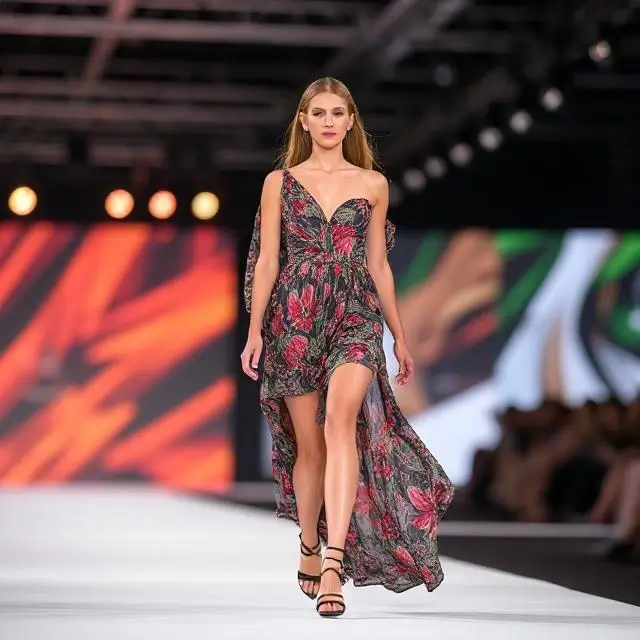 Model on a runway