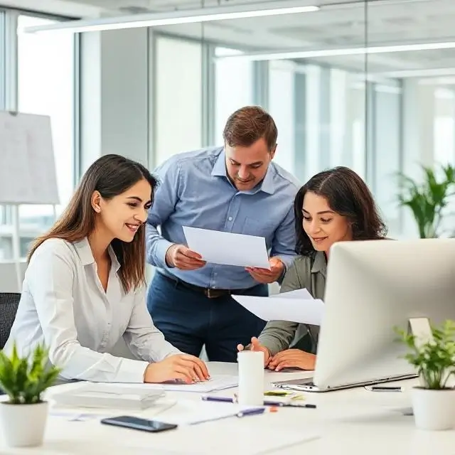 Professional team working in an office