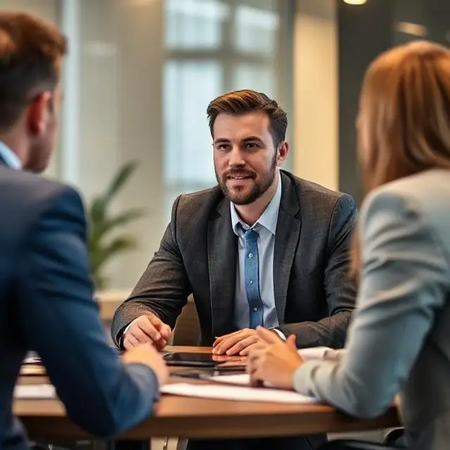 A client manager in a meeting