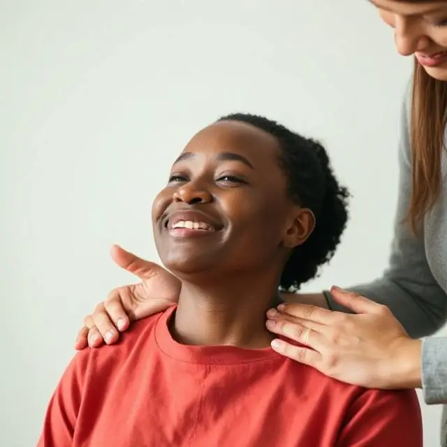 A person receiving guidance and support, symbolizing well-being